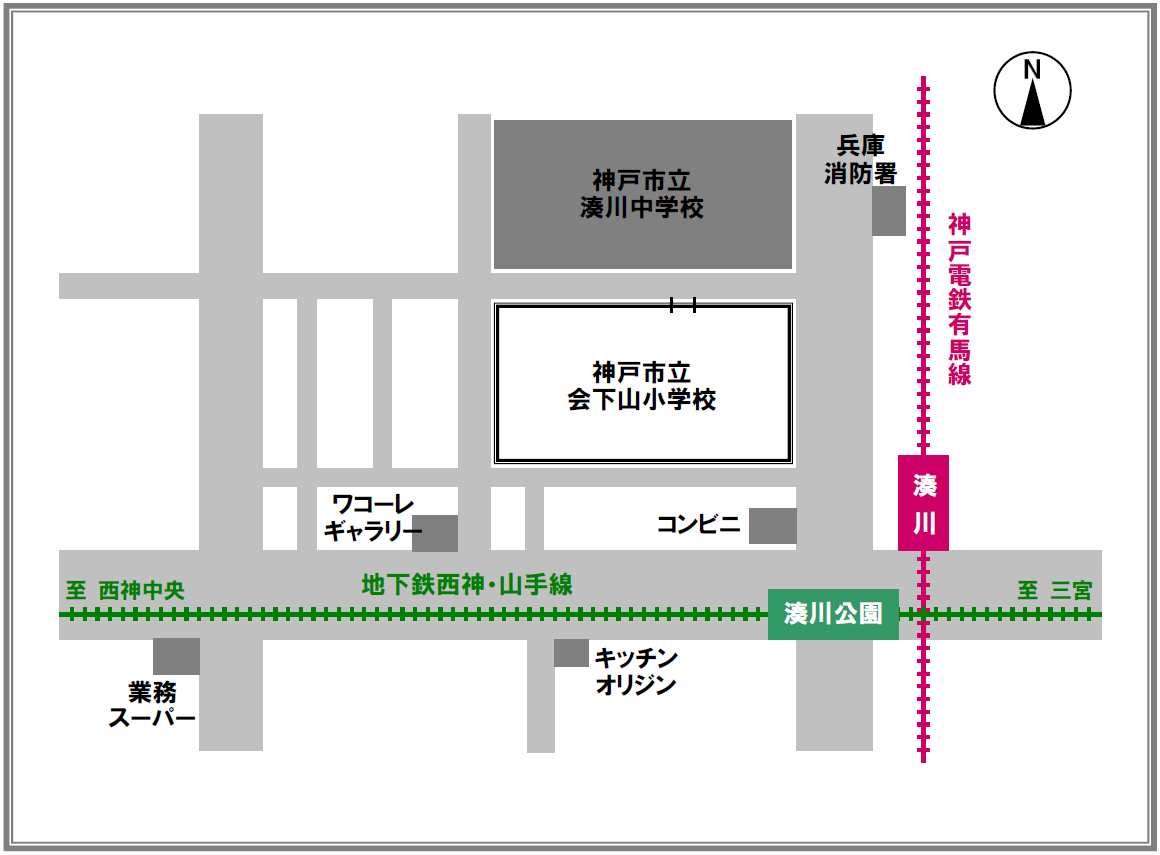 神戸ジュニアバレーボール日曜教室 宮川小学校地図